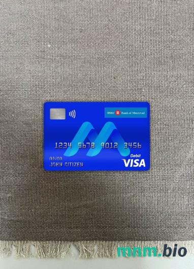 Canada BMO bank of montreal bank visa obciążyć card wygląd fotograficzny skan PSD + zdjęcie
